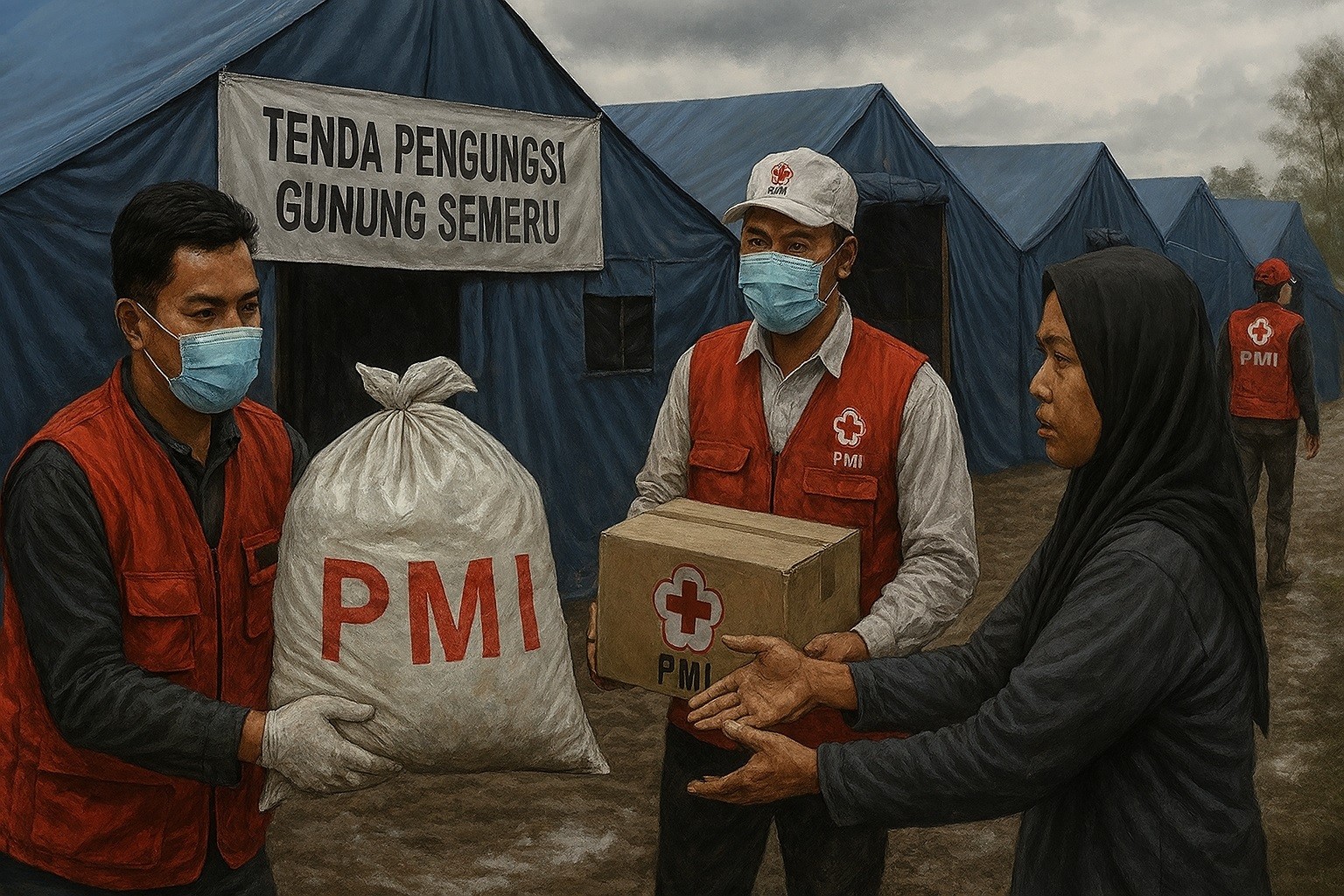 PMI Surabaya Bergerak Kirim Bantuan untuk Warga Terdampak Erupsi Semeru