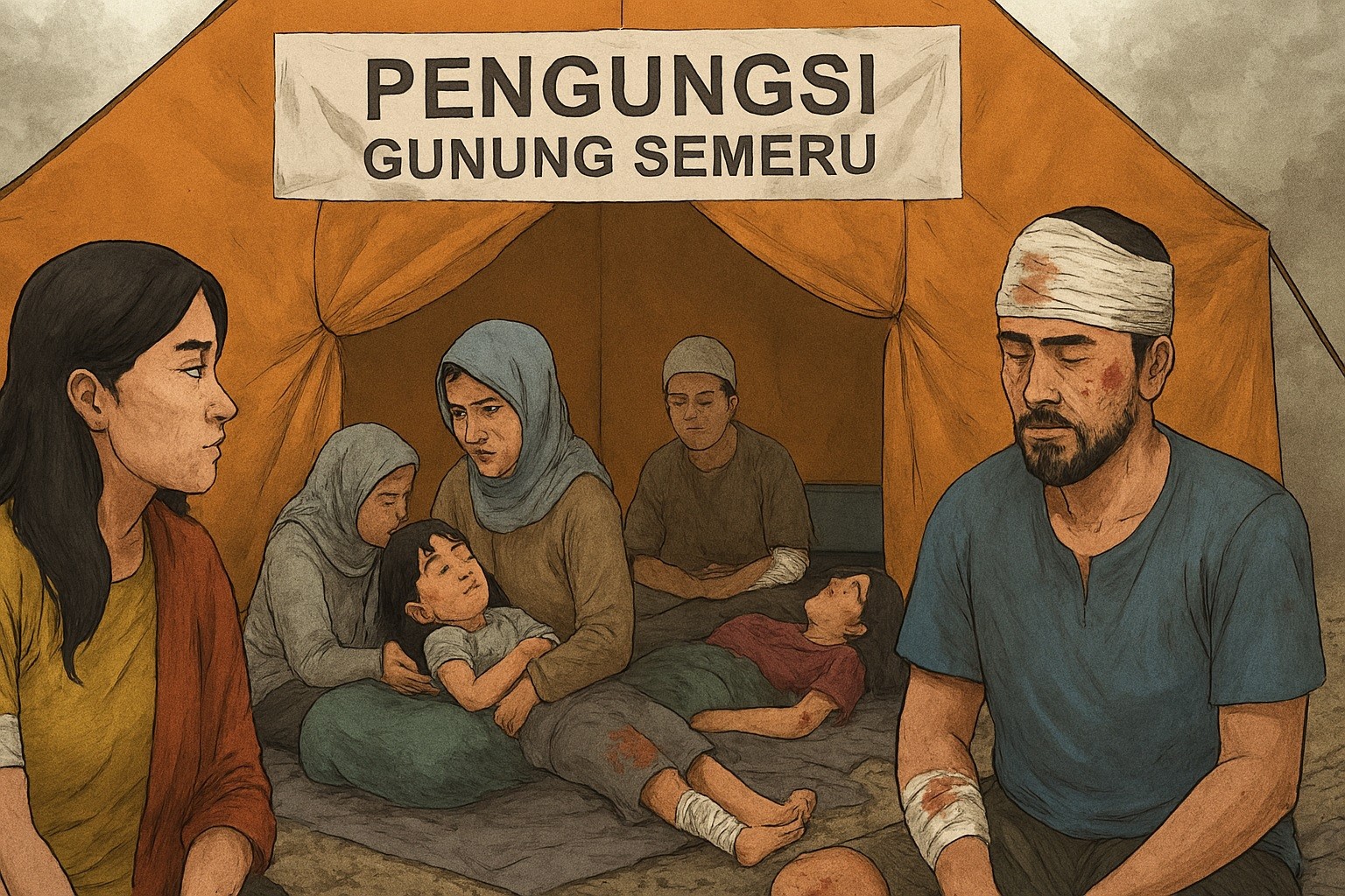 Erupsi Semeru: 3 Warga Alami Luka Bakar, 477 Pengungsi Bertahan di Pronojiwo