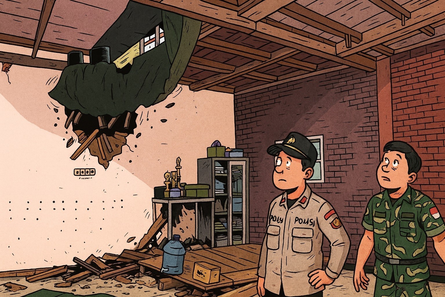 Polisi Selidiki Penyebab Lantai 2 Sekolah Alam Purwokerto Ambruk, 21 Korban Masih Dirawat