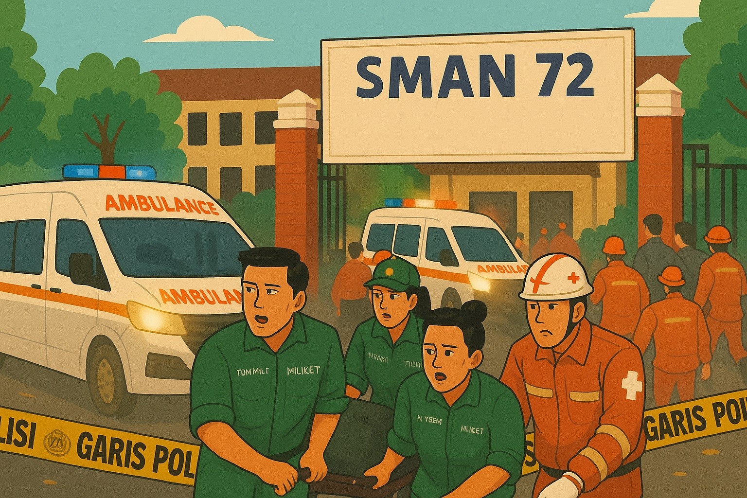 Polisi Bergerak Cepat Tangani Ledakan di SMAN 72, 54 Siswa Luka-Luka